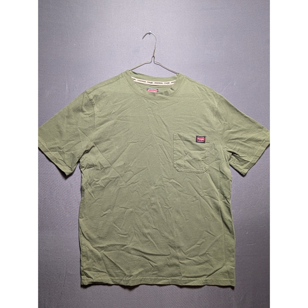 Wrangler Workwear Pocket T Shirt Mens Medium Multicolor Logo Crew Neck Lot Of 2